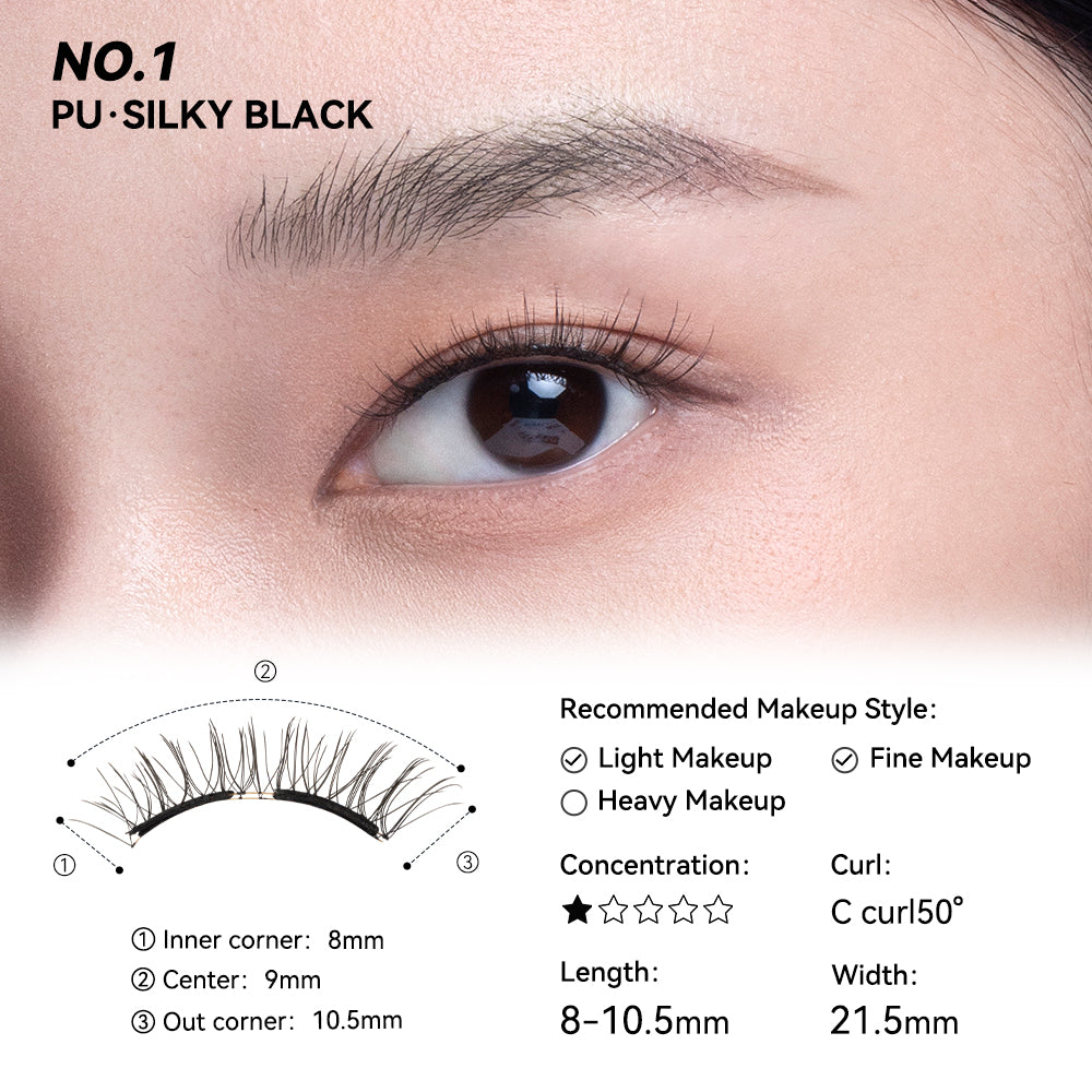 WOSADO® NO.1 Silky Black Natural Style Soft Magnetic Eyelashes