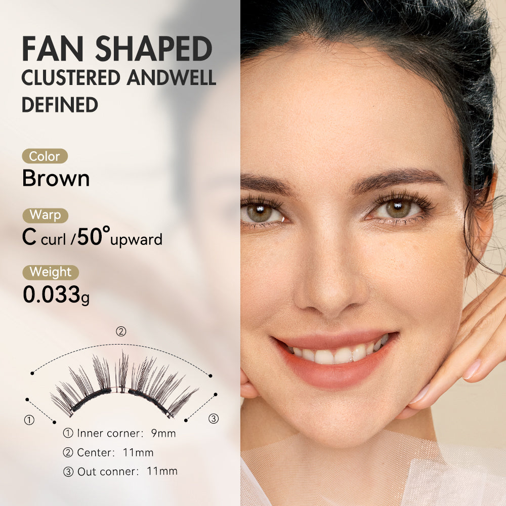 NO.4 Sunset Brown Soft Magnetic Eyelashes – Upgraded All-in-One Box