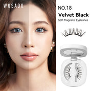 WOSADO® NO.18 VELVET Black Soft Magnetic Eyelashes - Upgraded All-in-One Box