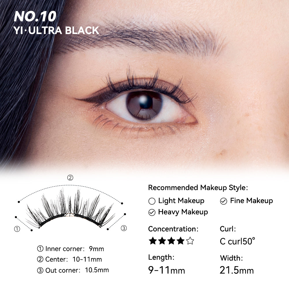 WOSADO® NO.10 Ultra Black Soft Magnetic Eyelashes