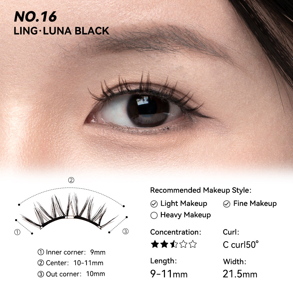 WOSADO® NO.16 LUNA BLACK Soft Magnetic Eyelashes