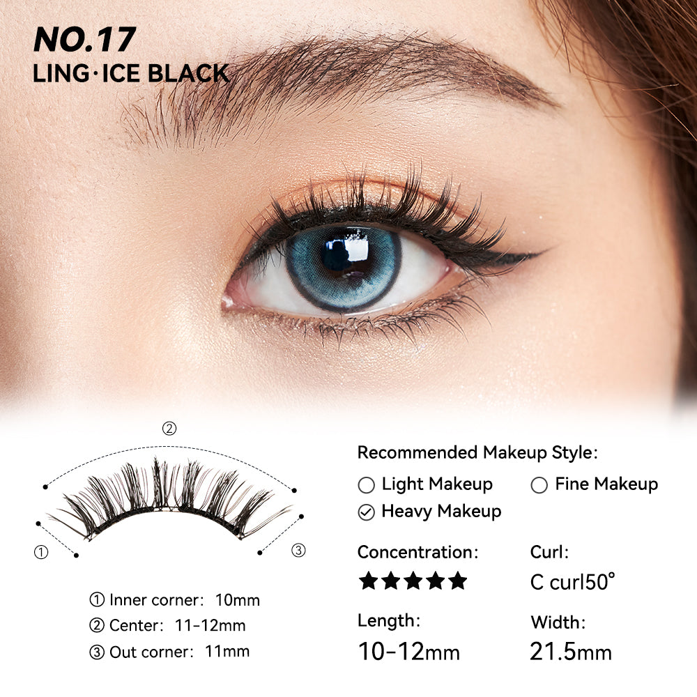 WOSADO® NO.17 Ice Black Soft Magnetic Eyelashes – WOSADO