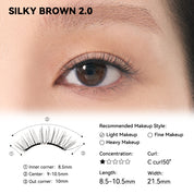 WOSADO® Silky Brown 2.0 Soft Magnetic Eyelashes – Upgraded All-in-One Box