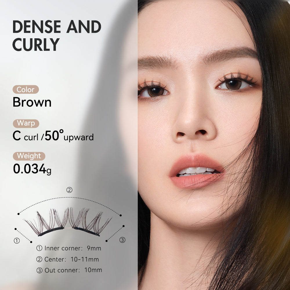 WOSADO® NO.13 Maple Brown Soft Magnetic Eyelashes – Upgraded All-in-One Box