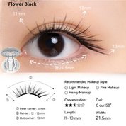 WOSADO VIP Exclusive Style - Flower Black Soft Magnetic Eyelashes - Upgraded All-in-One Box