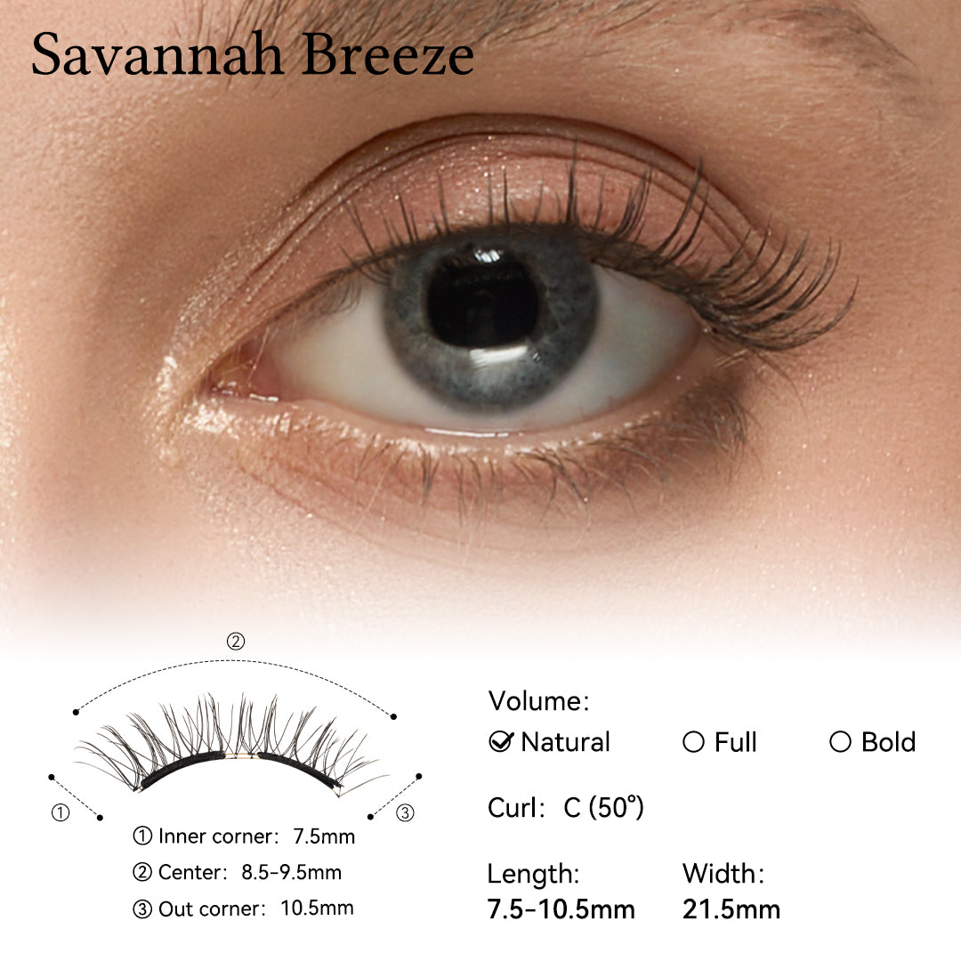 WOSADO VIP Exclusive Style - Savannah Breeze Soft Magnetic Eyelashes - Upgraded All-in-One Box