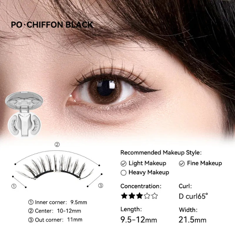 WOSADO VIP Exclusive Style - Chiffon Black Soft Magnetic Eyelashes - Upgraded All-in-One Box